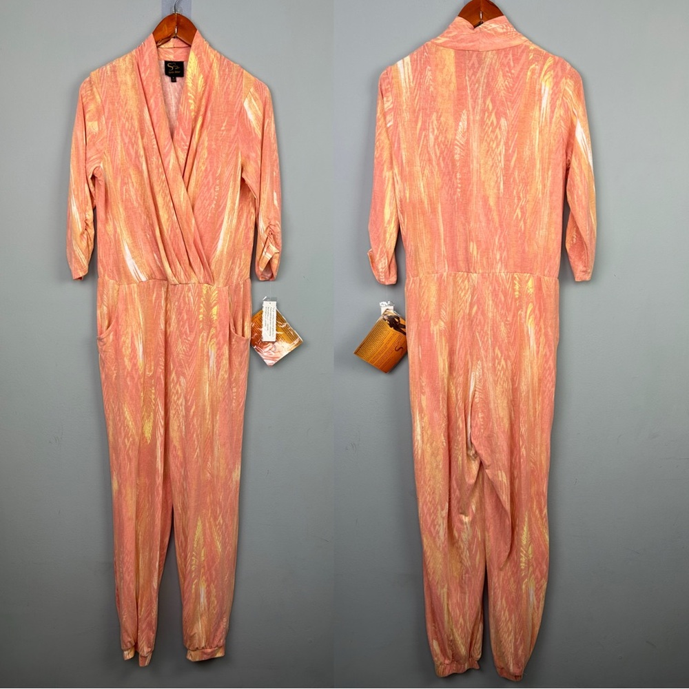 NWT Serena Williams orange 3/4 sleeve jumpsuit size M